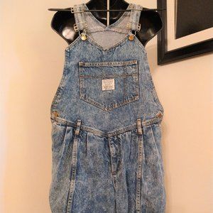 Vintage 80s Guess Acid Wash  Short Overalls